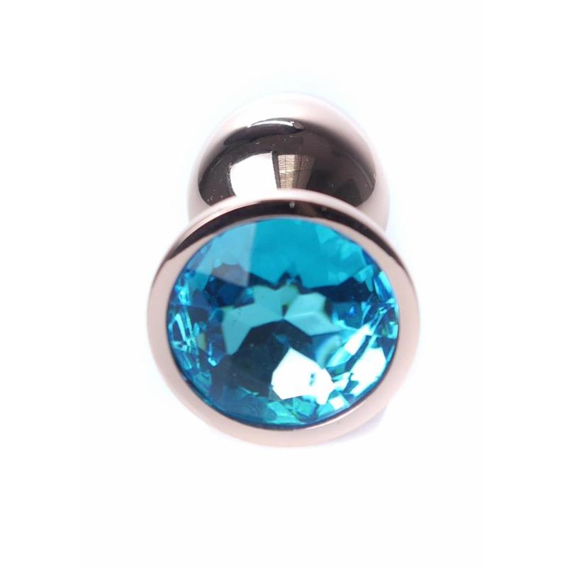 Анальна пробка - Jewellery Red Gold Plug Light Blue