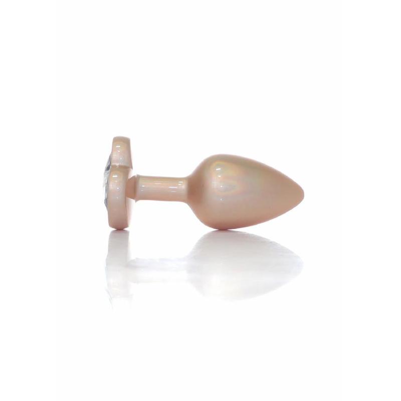 Анальна пробка - Jewellery Pearl Gold Heart Plug Clear S