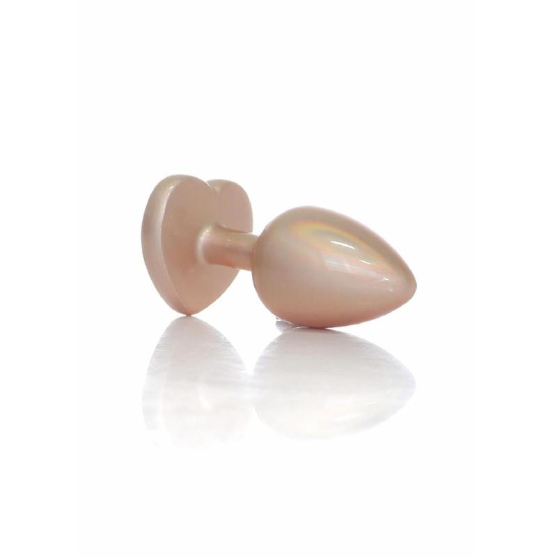 Анальна пробка - Jewellery Pearl Gold Heart Plug Clear S