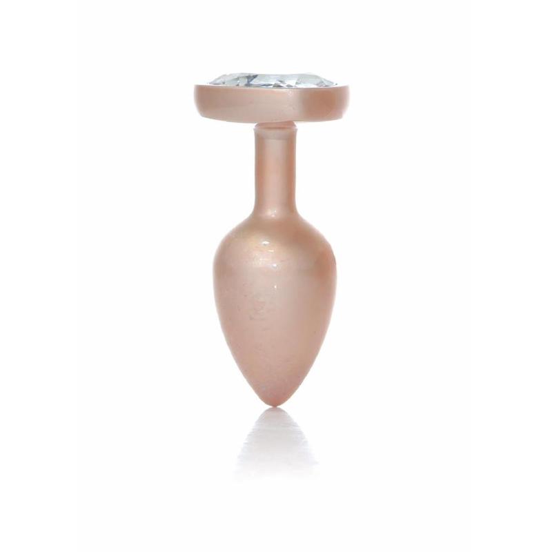 Анальна пробка - Jewellery Pearl Gold Heart Plug Clear S