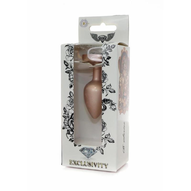 Анальна пробка - Jewellery Pearl Gold Heart Plug Clear S