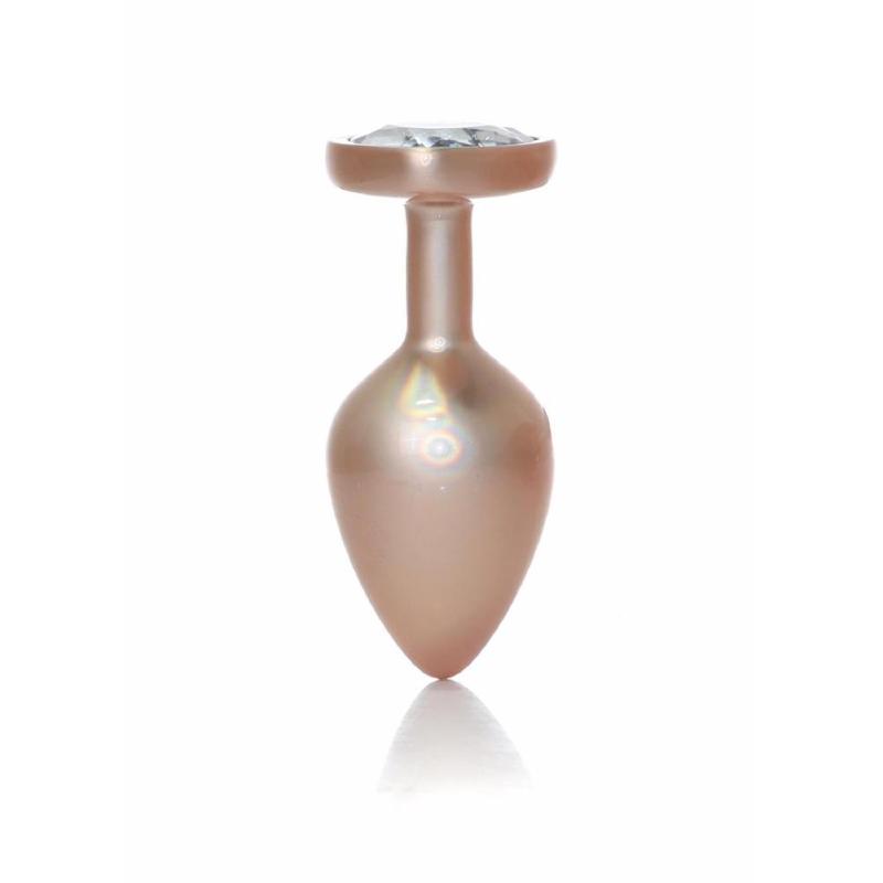 Анальна пробка - Jewellery Pearl Gold Heart Plug Clear M