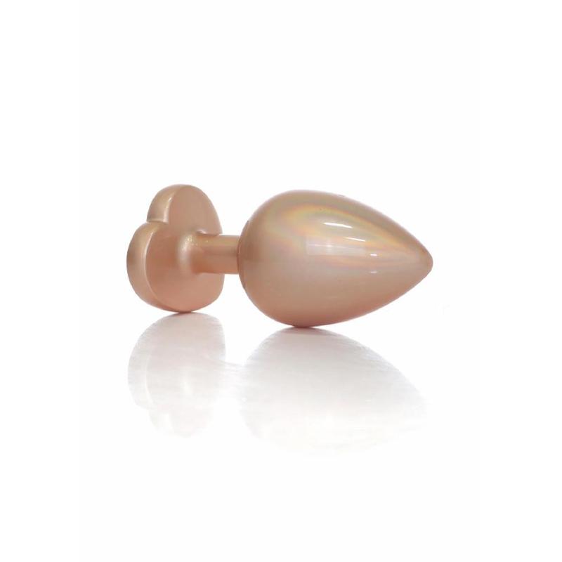 Анальна пробка - Jewellery Pearl Gold Heart Plug Clear L