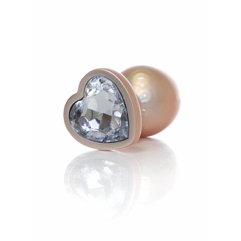 Анальна пробка - Jewellery Pearl Gold Heart Plug Clear L