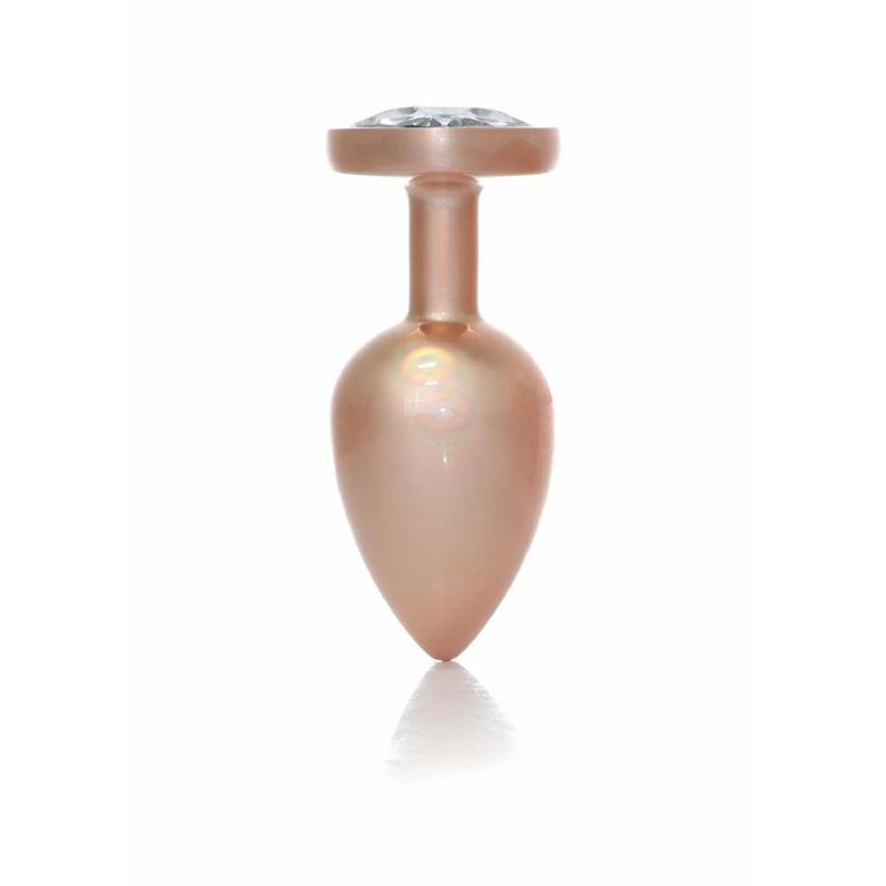 Анальна пробка - Jewellery Pearl Gold Heart Plug Clear L