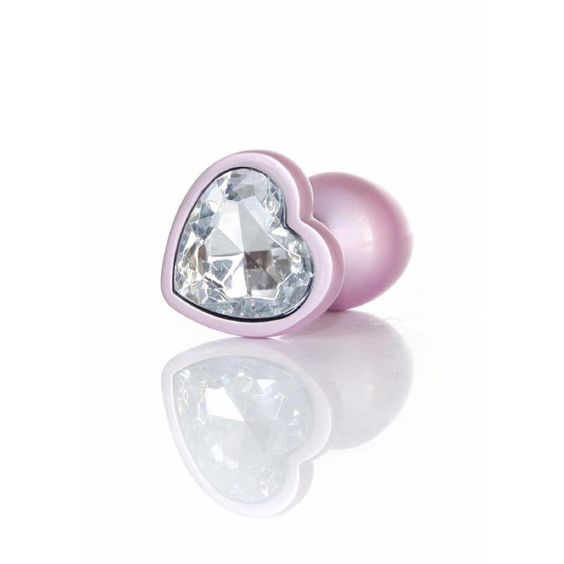 Анальна пробка - Jewellery Pearl Pink Heart Plug Clear S