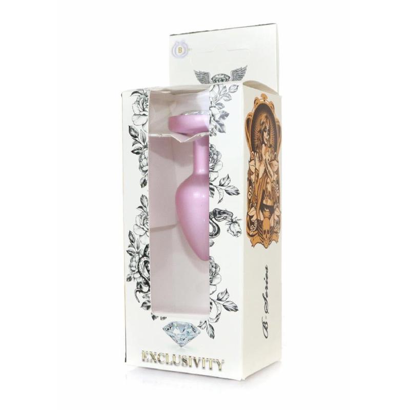 Анальна пробка - Jewellery Pearl Pink Heart Plug Clear S