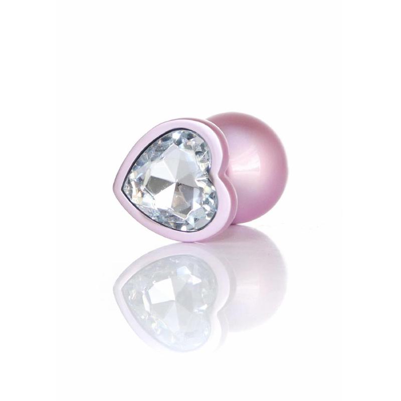 Анальна пробка - Jewellery Pearl Pink Heart Plug Clear M