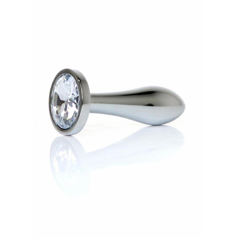 Анальна пробка - Jewellery Silver Plug Clear S
