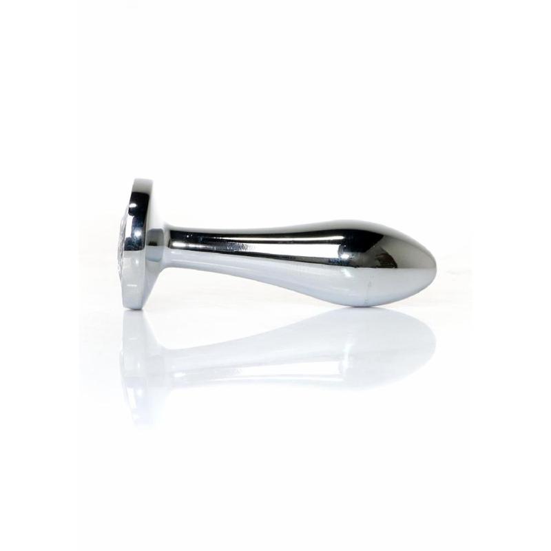 Анальна пробка - Jewellery Silver Plug Clear S
