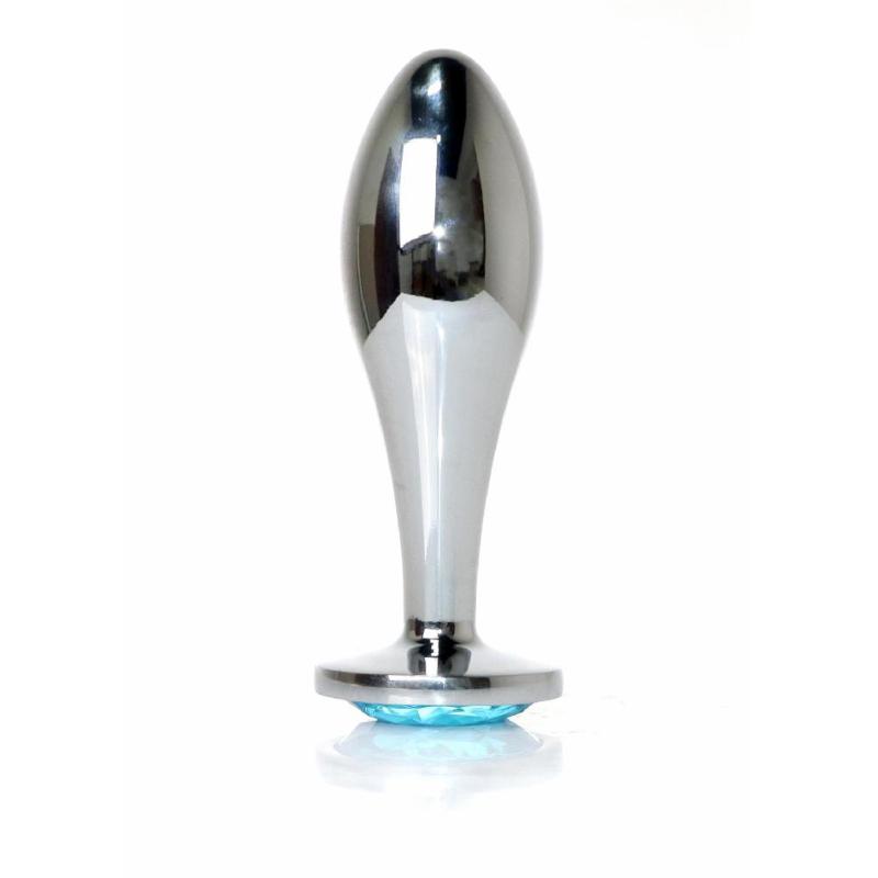 Анальна пробка - Jewellery Silver Plug Light Blue L