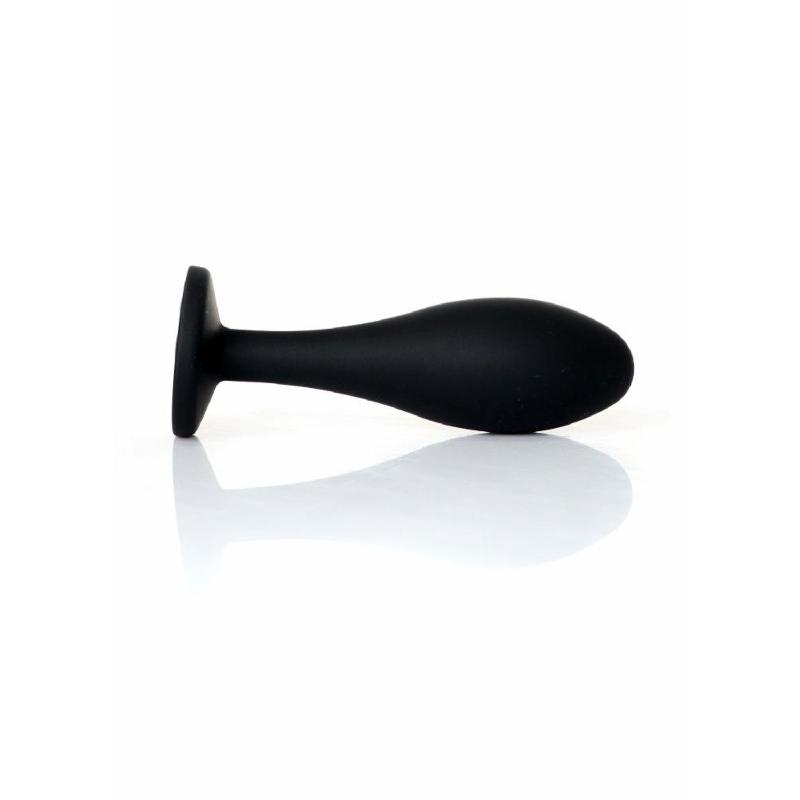 Анальна пробка - Jewellery Silicone Black Plug M Clear
