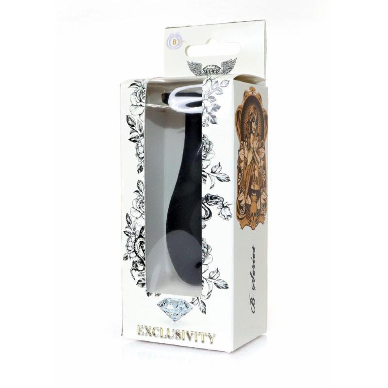 Анальна пробка - Jewellery Silicone Black Plug M Clear