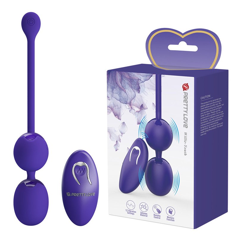 Вагінальні віброкульки - Pretty Love Willie Vibrating Kegel Balls Blue - зображення 1