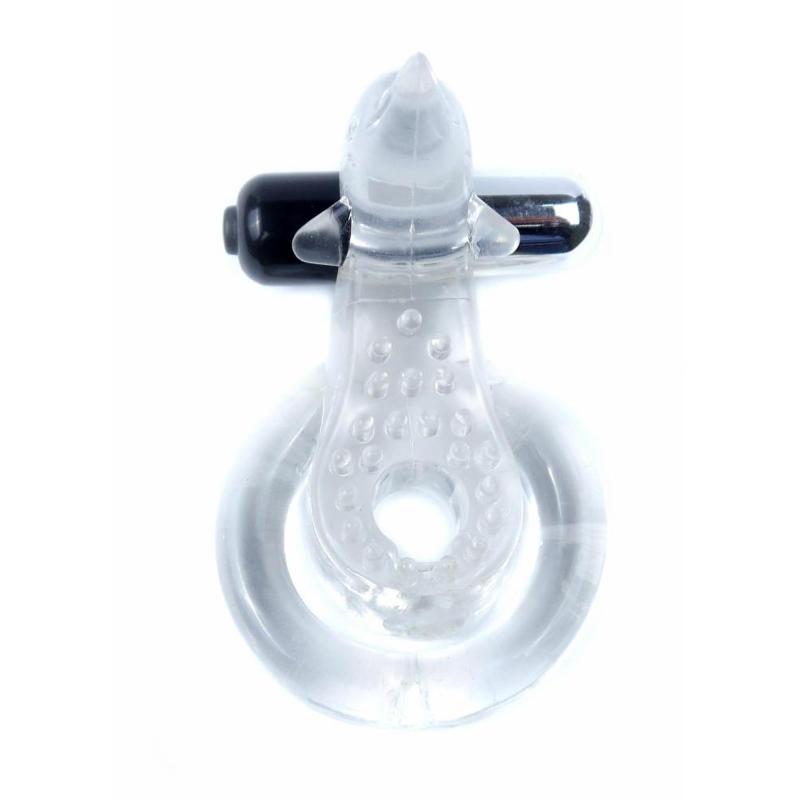 Ерекційне кільце - Dolphin Vibro CockRing Clear