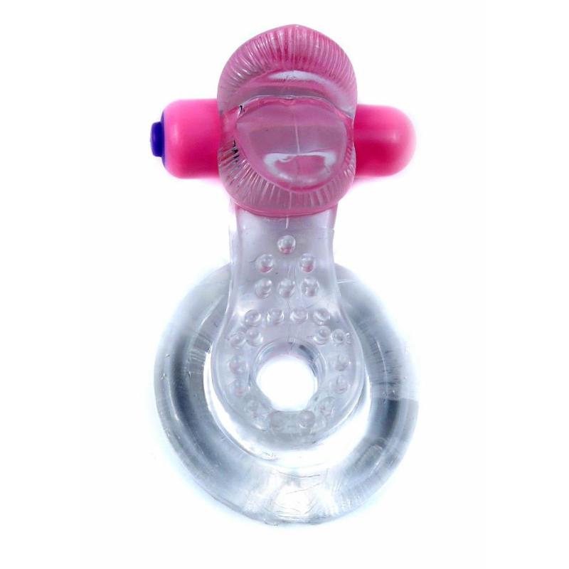 Ерекційне кільце - Tongue Vibro CockRing Clear