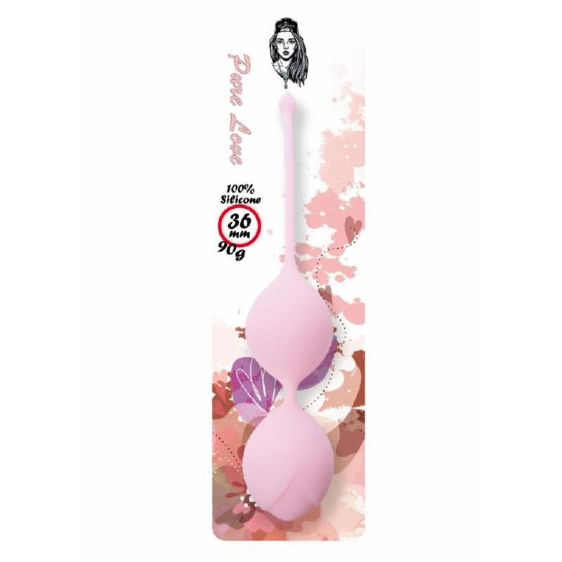 Вагінальні кульки - Silicone Kegel Balls Light Pink, 36 мм, 90 г
