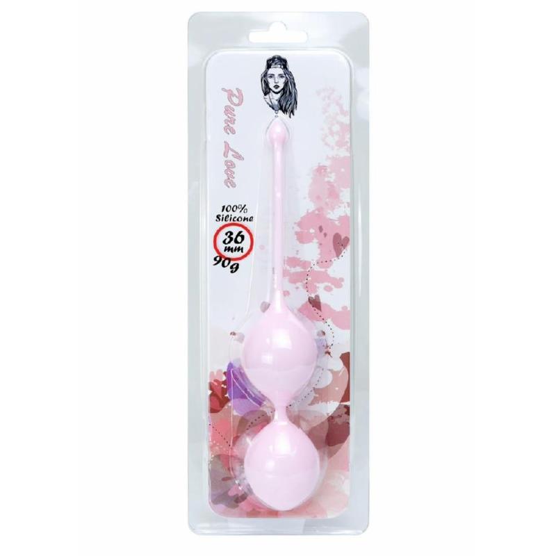 Вагінальні кульки - Silicone Kegel Balls Light Pink, 36 мм, 90 г