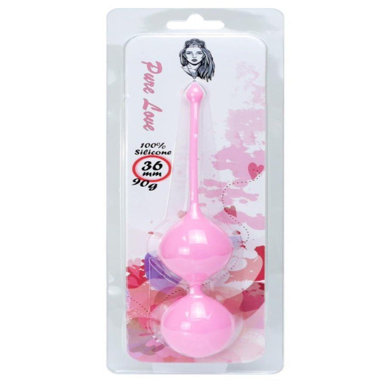 Вагінальні кульки - Silicone Kegel Balls Pink, 36 мм, 90 г