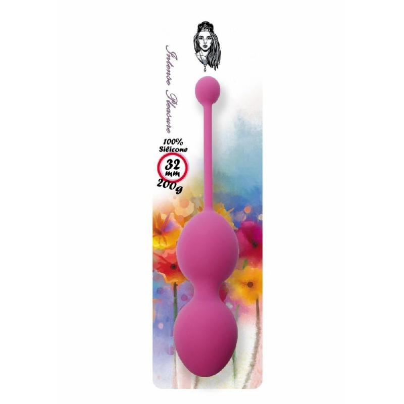 Вагінальні кульки - Silicone Kegel Balls Dark Pink, 32 мм, 200 г