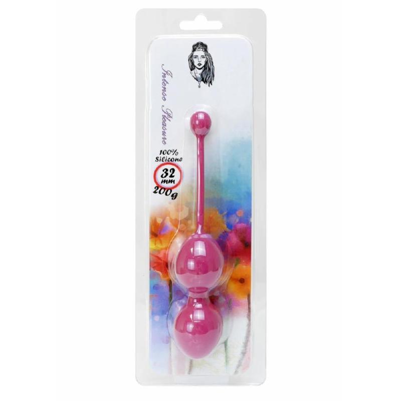 Вагінальні кульки - Silicone Kegel Balls Dark Pink, 32 мм, 200 г