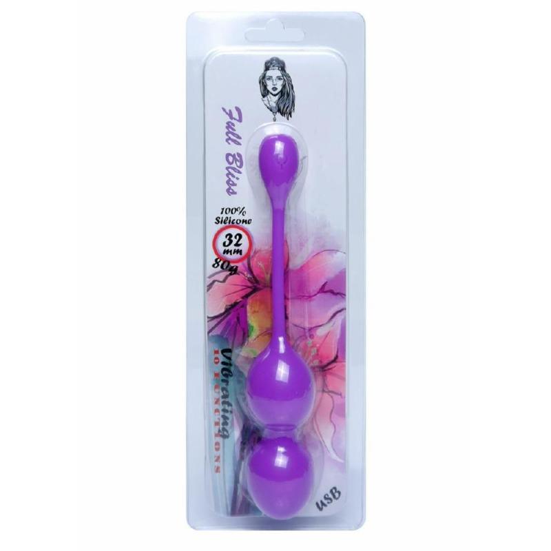 Вагінальні віброкульки - Vibrating Kegel Balls Purple, 32 мм, 80 г