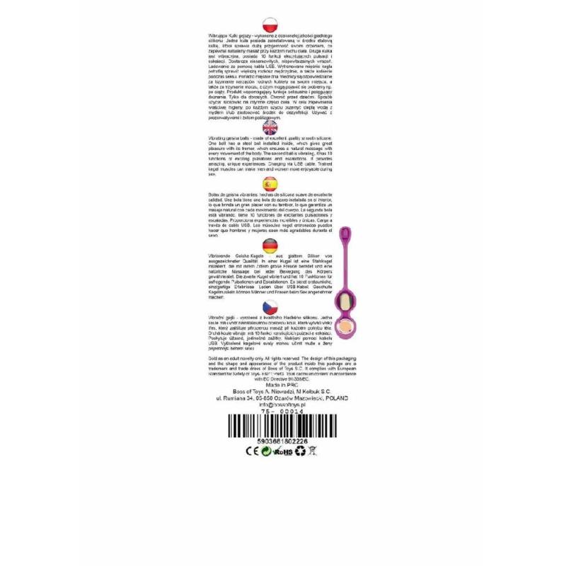 Вагінальні віброкульки - Vibrating Kegel Balls Purple, 32 мм, 80 г