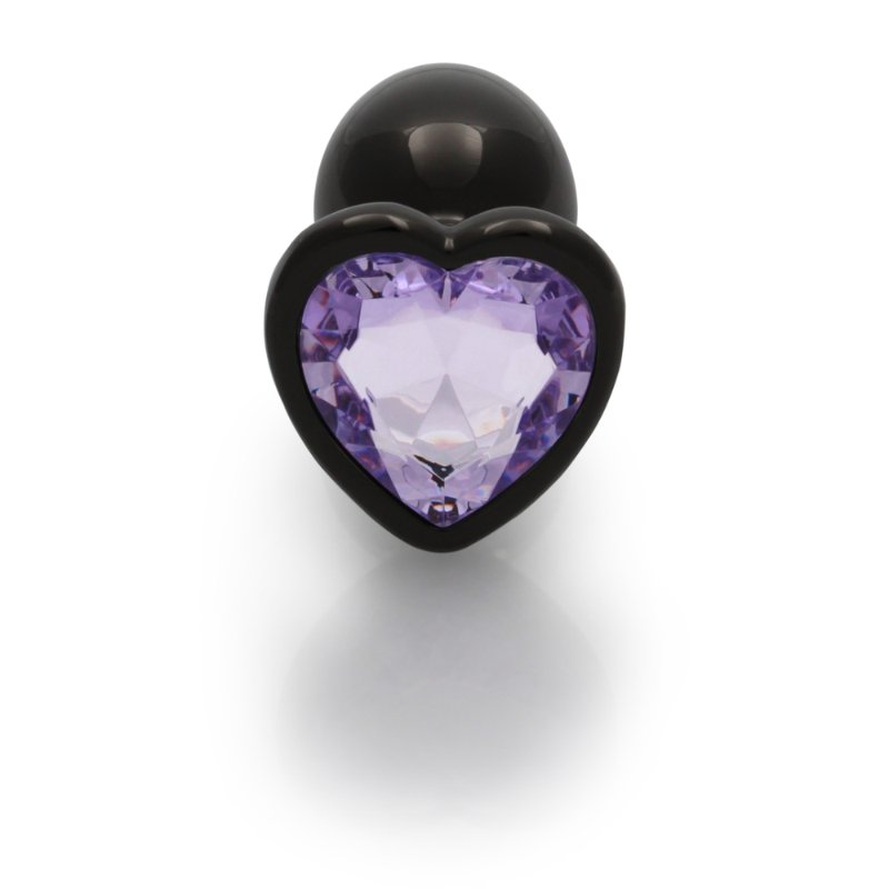 Анальна пробка - Ouch! Metal Butt Plug Small Gunmetal/Amethyst Purple