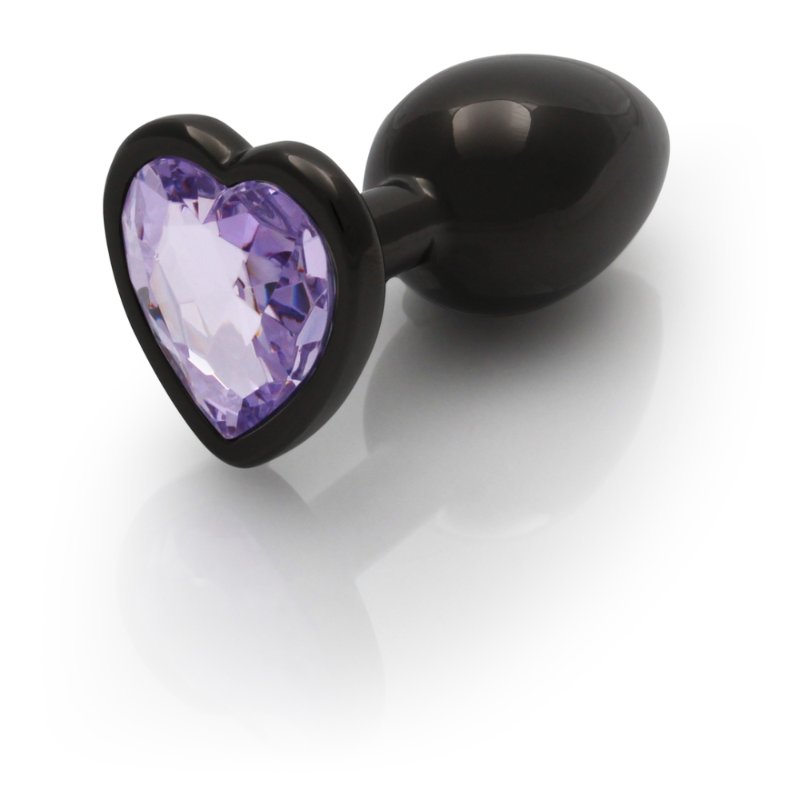 Анальна пробка - Ouch! Metal Butt Plug Small Gunmetal/Amethyst Purple