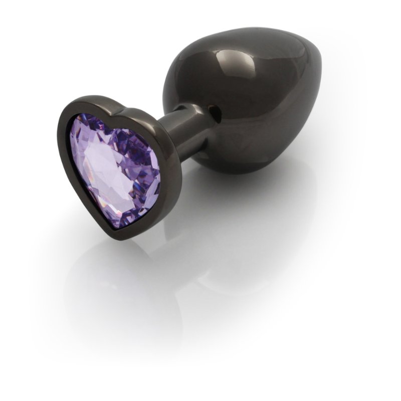 Анальна пробка - Ouch! Metal Butt Plug Large Gunmetal/Amethyst Purple