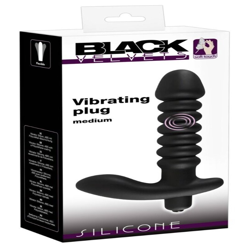 Анальний вібратор - Black Velvets Vibrating Plug Medium - зображення 1