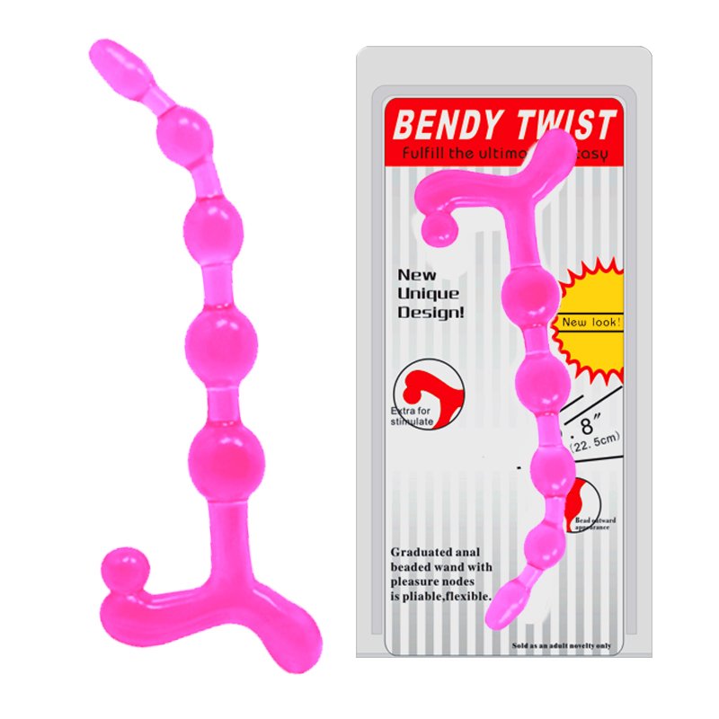 Анальний стимулятор - Bendy Twist 8" Pink - зображення 1