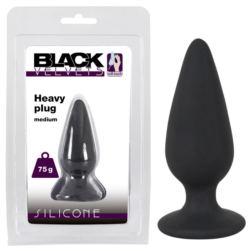 Анальна пробка - Black Velvets Heavy Plug Medium - зображення 1