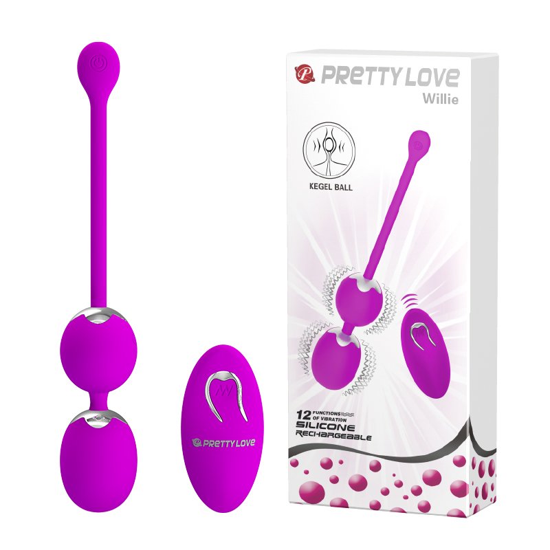 Вагінальні віброкульки - Pretty Love Willie Vibrating Kegel Balls Purple - зображення 1
