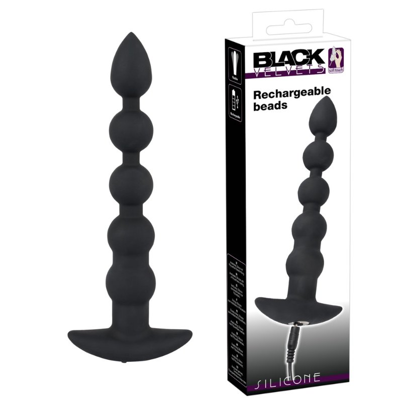 Анальний стимулятор - Black Velvets Rechargeable Beads - зображення 1