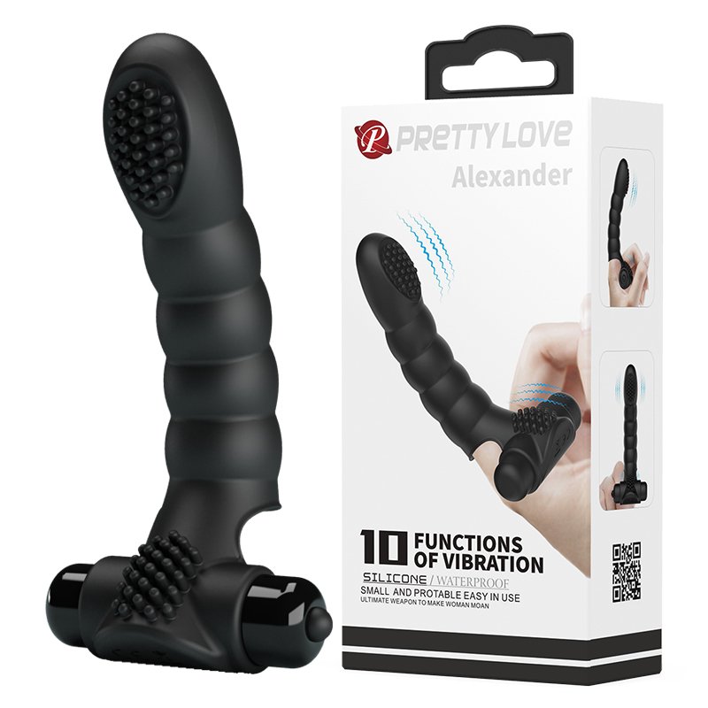 Насадка на палець - Pretty Love Alexander Finger Vibrator Black - зображення 1