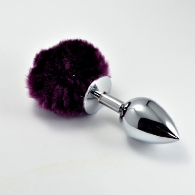 Анальна пробка - Heavy Metal Anal Plug Pompon L Purple - зображення 1