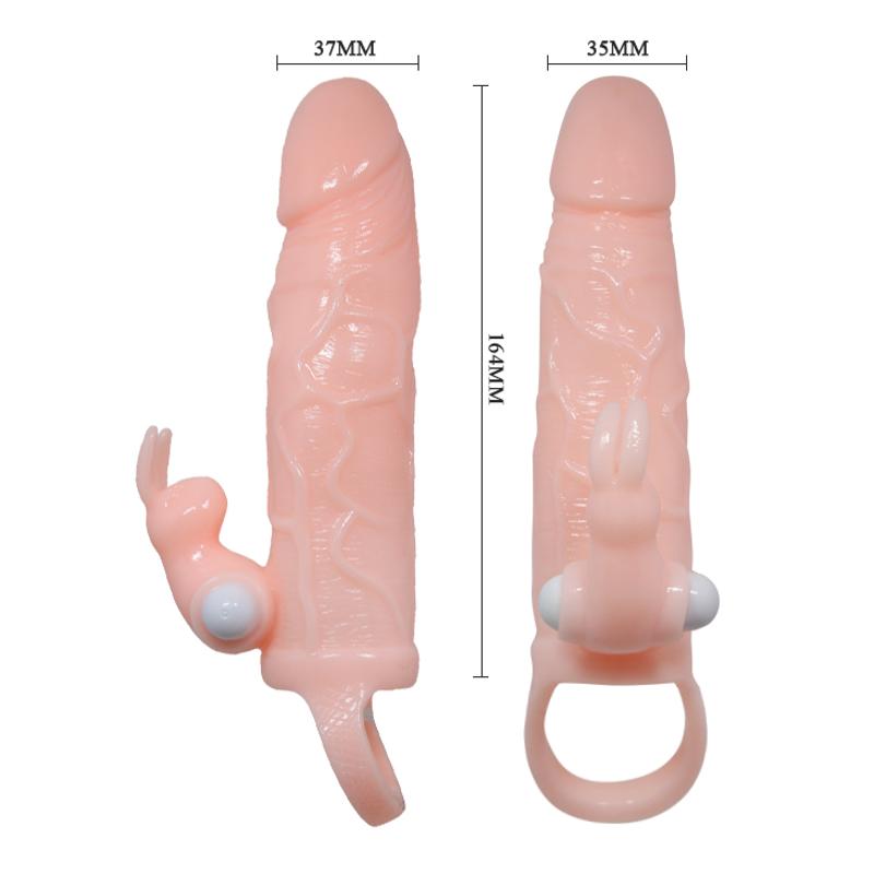 Насадка на член - Brave Man Vibrating Penis Sleeve 5,91" Flesh