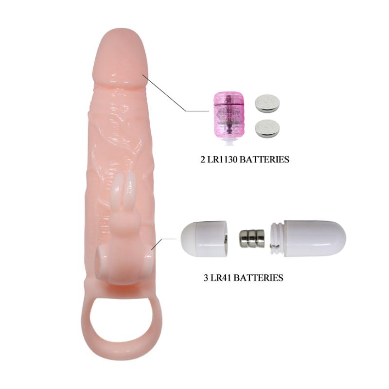 Насадка на член - Brave Man Vibrating Penis Sleeve 5,91" Flesh