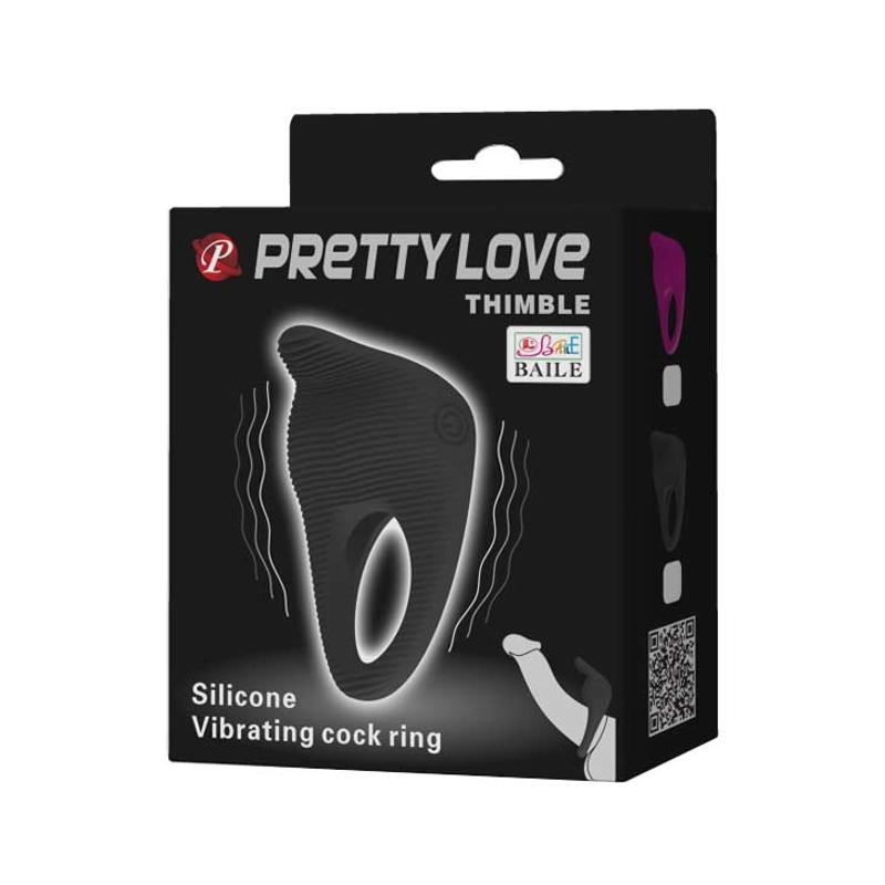 Ерекційне кільце - Pretty Love Thimble Cock Ring Black