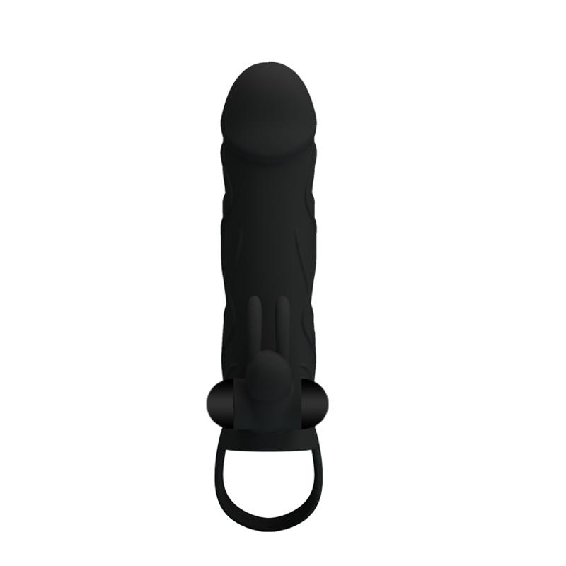 Насадка на член - Pretty Love Penis Sleeve With Ball Strap 5.5" Black