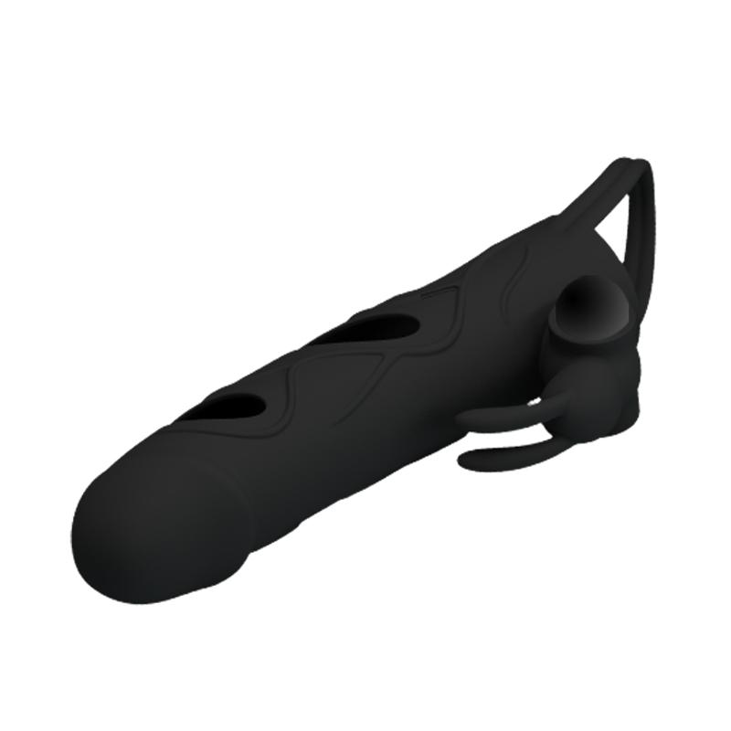 Насадка на член - Pretty Love Penis Sleeve With Ball Strap 5.5" Black