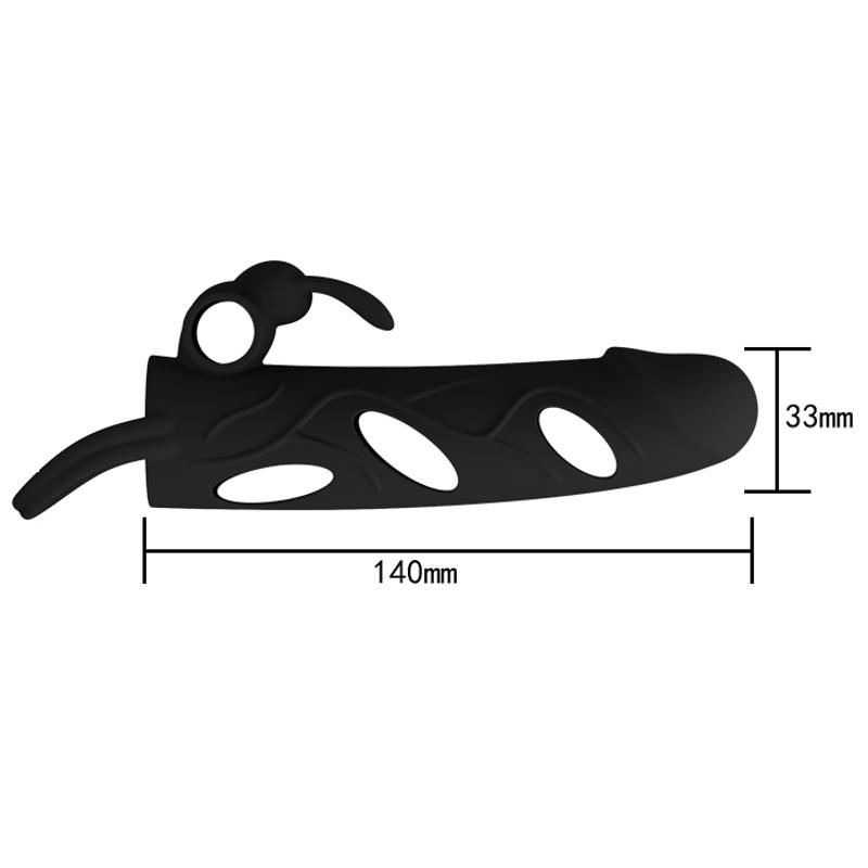 Насадка на член - Pretty Love Penis Sleeve With Ball Strap 5.5" Black