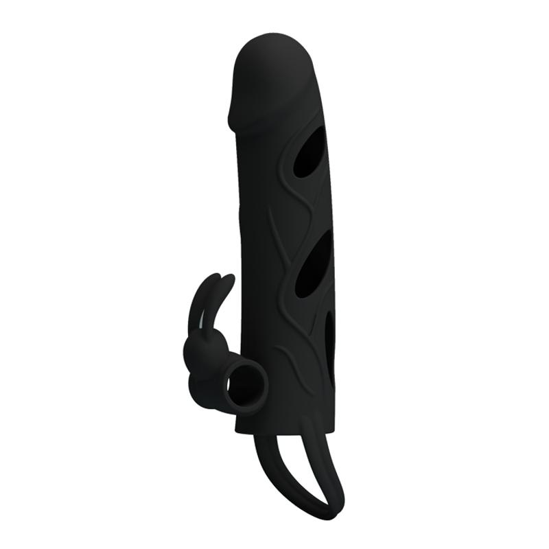 Насадка на член - Pretty Love Penis Sleeve With Ball Strap 5.5" Black