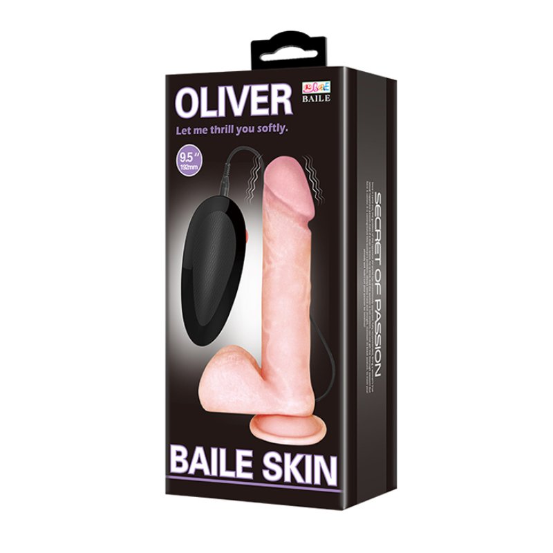 Вібратор - Oliver Vibrating Dildo Flesh