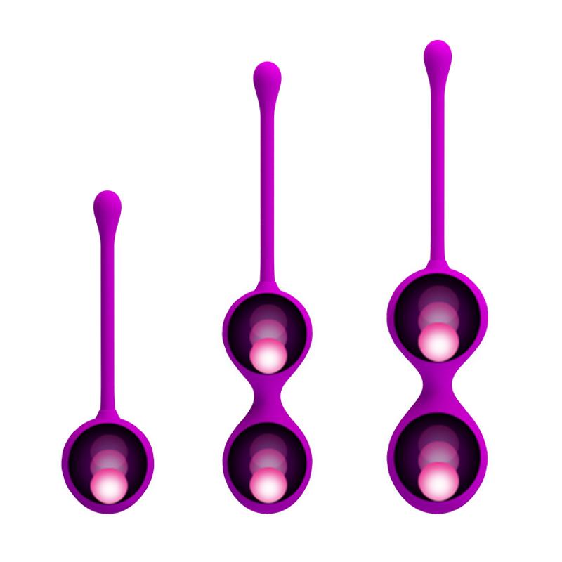 Вагінальні кульки - Pretty Love Kegel Balls Set Pink, 3 шт.
