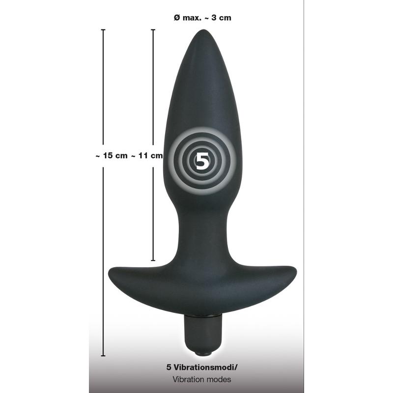 Анальна пробка - Black Velvet Vibrating Plug Medium (пошкоджена упаковка)
