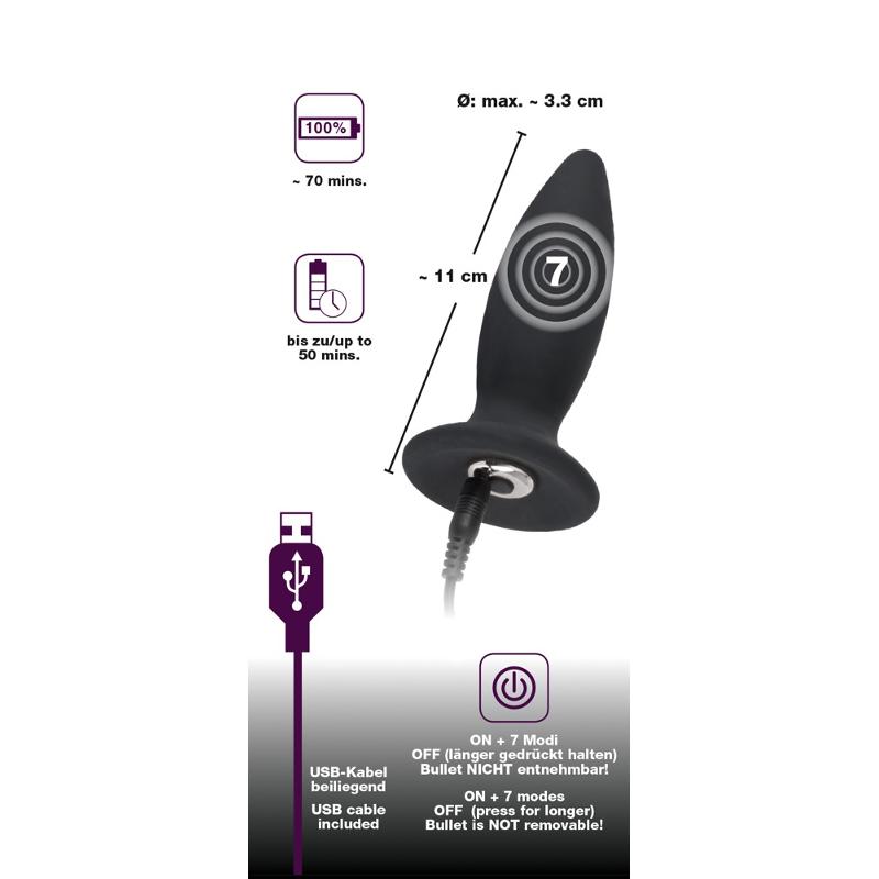 Анальна пробка - Black Velvets Rechargeable Plug Small