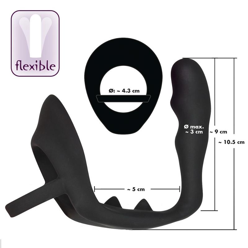 Анальна пробка з ерекційним кільцем - Black Velvets Ring & Plug