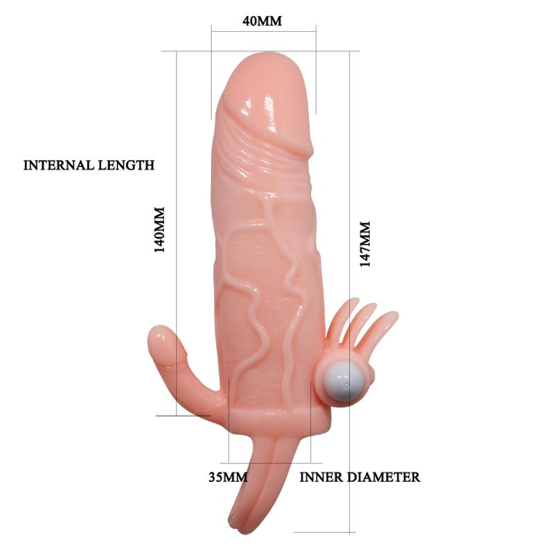 Насадка на член - Brave Man Vibrating Penis Sleeve Flesh
